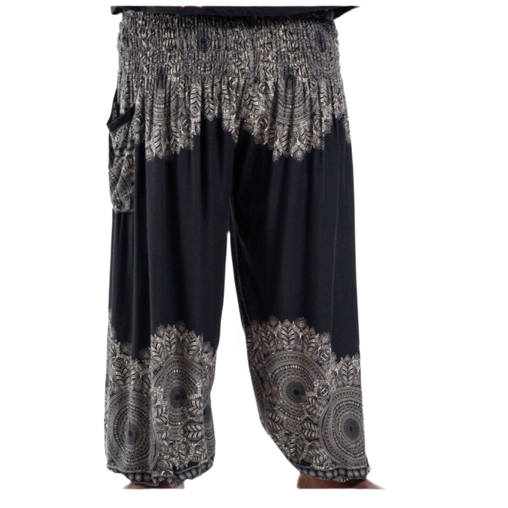 BLACK & WHITE HAREM COMFORTABLE STRETCH WAIST TO PLUS SIZE PANTS U…